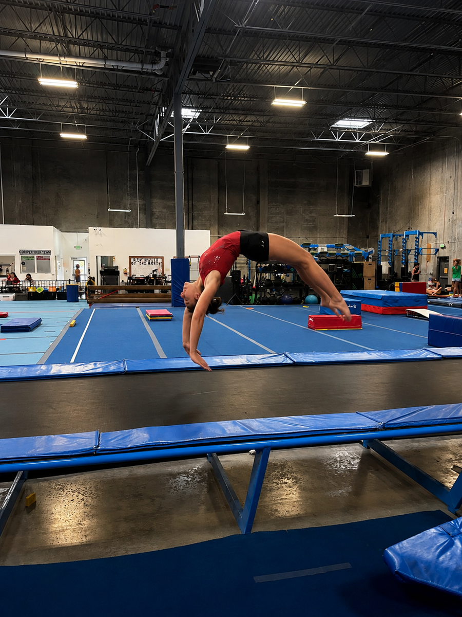 Power tumbling rod floor and tumbling track at High Altitude Tumbling in Provo